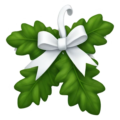 Mistletoe with white ribbon sticker