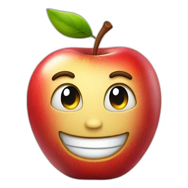 smirking apple sticker