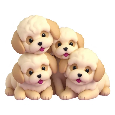 two fluffy maltipoo puppies playing together sticker