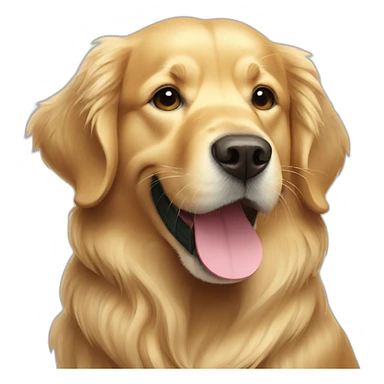 Golden retriever playing tennis sticker