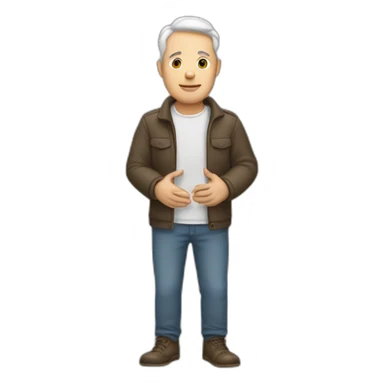 white man with hands in cast sticker