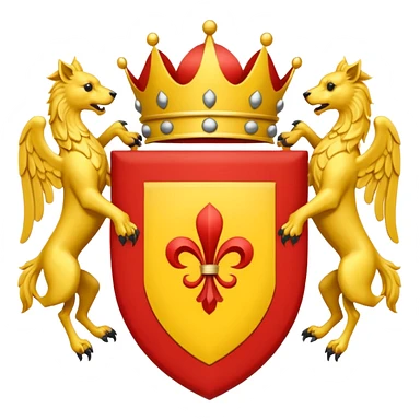 Simple yellow and red coat of arms sticker