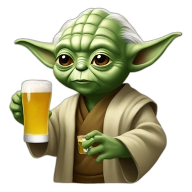 Yoda drink a beer sticker