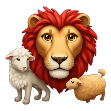 red hearth with lion and lamb sticker