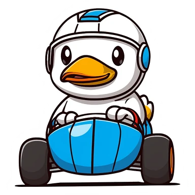 cartoon duck for a duck race sticker
