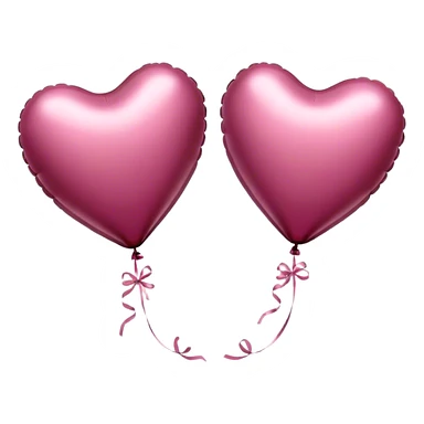 metallic heart-shaped balloons in burgundy and pink  sticker