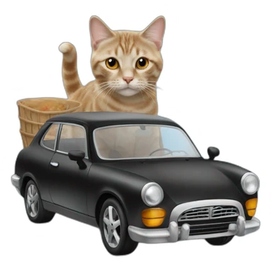 Cat drive black to thé futur car sticker