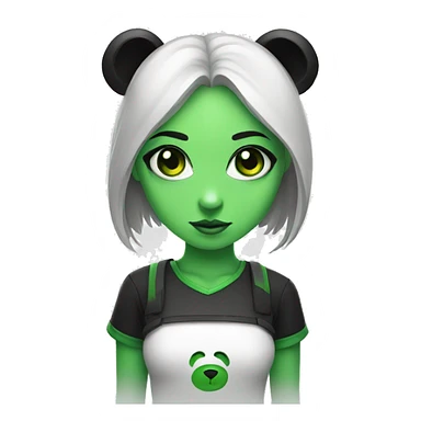 Green-eyed panda girl with vrs logo sticker