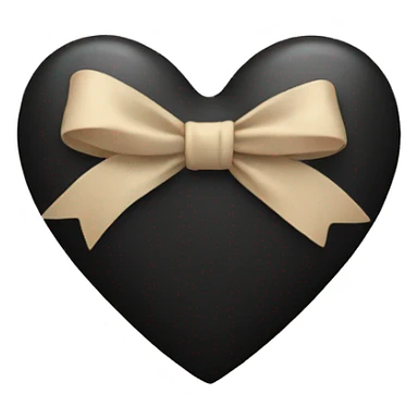 black heart with beige bow sticker