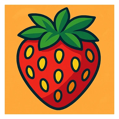 strawberry vibrant toon style sticker