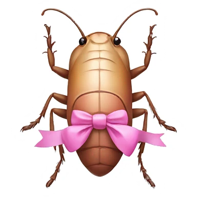 Roach with a pink bow sticker