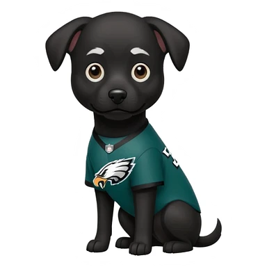 Black dog wear Philadelphia eagles  sticker
