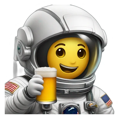 an astronaut drinking a beer sticker