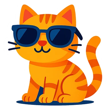 a cat wearing sunglasses sticker