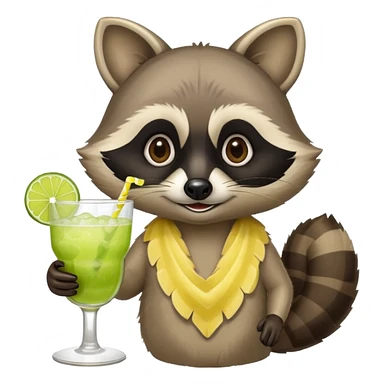 racoon having margarita sticker
