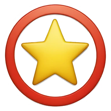 Yellow Circle with red star sticker