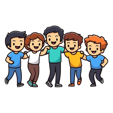 group of friends laughing together sticker