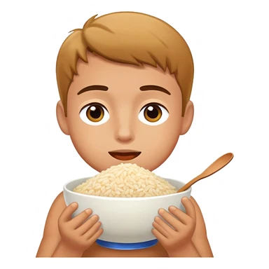 Make a Aidan person eating rice  sticker