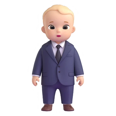 adorable baby mafia boss in oversized suit sticker