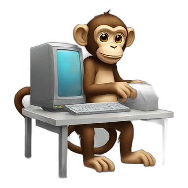 Monkey with computer sticker