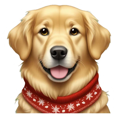 Golden retriever wearing Christmas sweater sticker