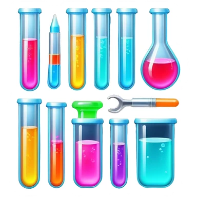 Epoxy resin art icon, jewelry and decorative items made with fluorescent epoxy resin, visible tubes of resin with bright colors, mixing tools, and molds, glowing effect on the resin, minimalistic style, clean lines, transparent background. sticker