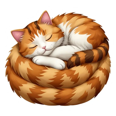 Calico x tabby cat sleeping sticker