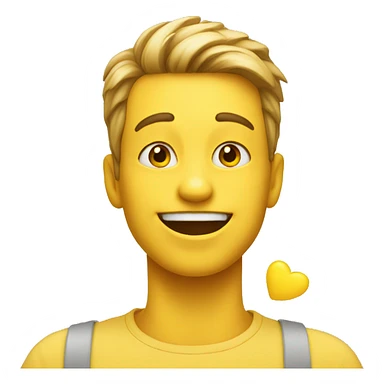 Happy face with yellow hearts  sticker