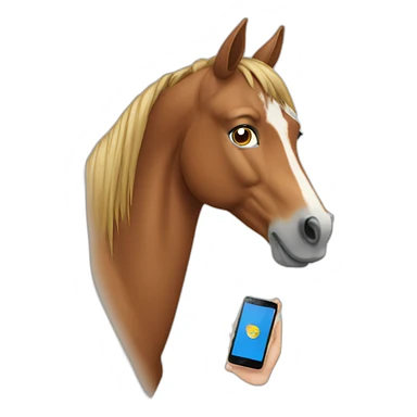 horse with smartphone sticker