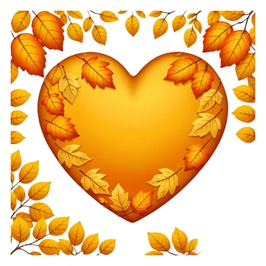 heart with a Autumn vibe, clean digital illustration sticker