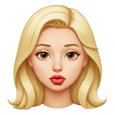 Pretty blonde woman puckering lips sticker