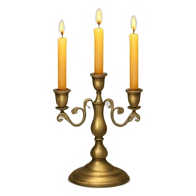 brass vintage candlestick for three candles with big candles  sticker