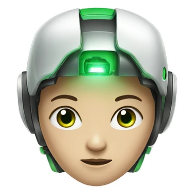 Asian robot with green eyes sticker