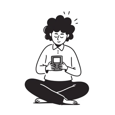 A person plays with the gameboy sticker