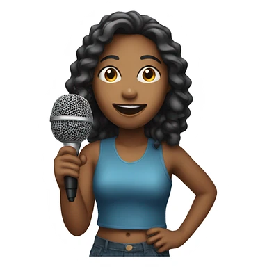 Girl with microphone  sticker