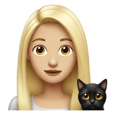 blonde woman with black long hair cat sticker