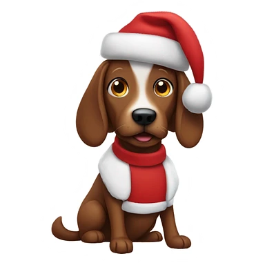 Brown dog in Santa suit sticker