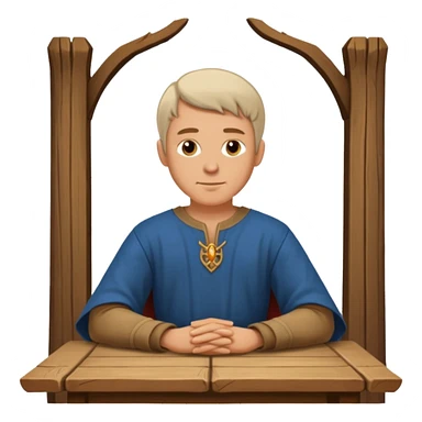 medieval white man seated by a table sticker