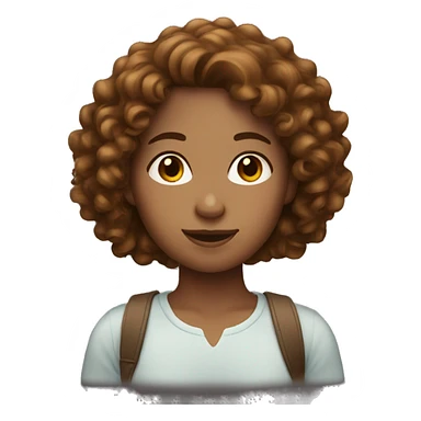 Girl with brown semi-curly hair sticker