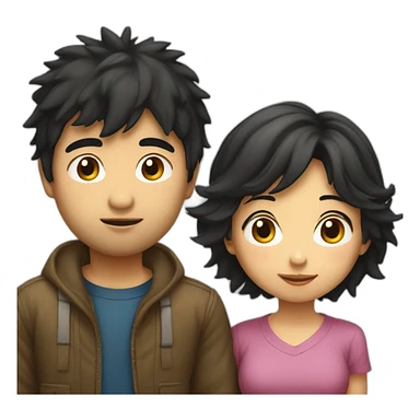 scruffy-boy-and-asian-gilr-kissing sticker