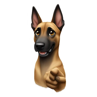 malinois say hello with hand sticker
