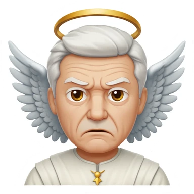 Angry older white male Italian angel sticker