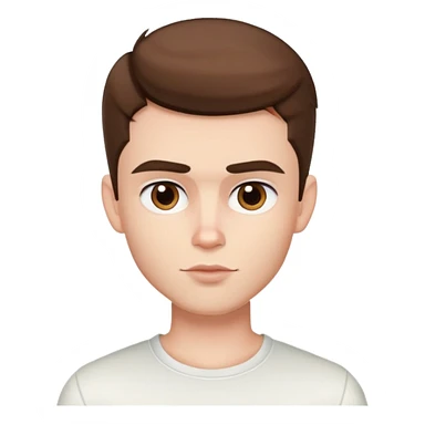 pretty handsome bratz man, short brown hair, brown eyes, pale skin, defined jawline sticker
