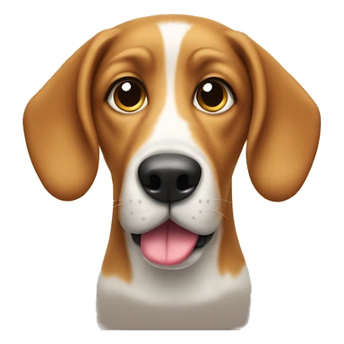 dog with tongue out and long ears out to the sides sticker