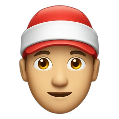 man with red hat sticker