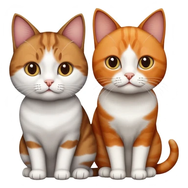 3 different coloured short haired cats including; a dark brown tabby and white cat, and a dark grey and white and a ginger and white sticker