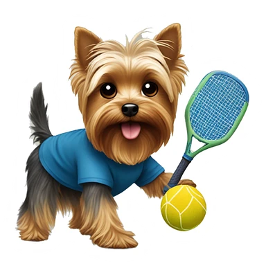 Yorkie playing pickleball  sticker
