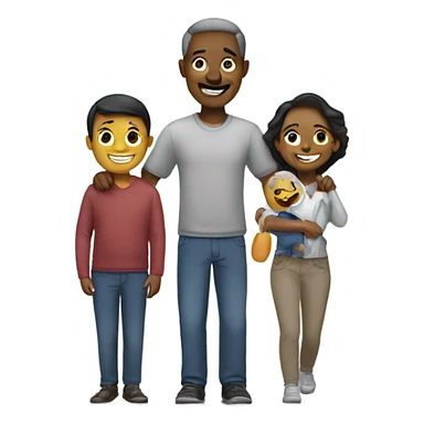 An emoji of a happy, close-knit family. sticker