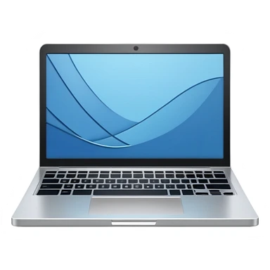 3D minimal icon of a premium silver or gray laptop with no logos, placed on a color #FF3D00 gradient background. Clean, modern, high-end tech style. sticker