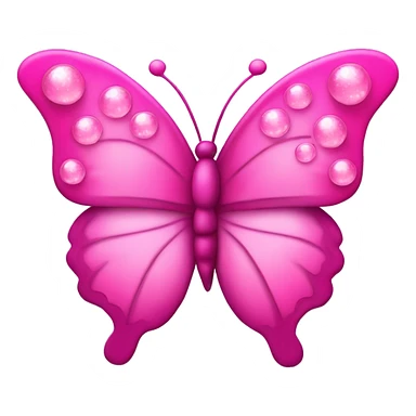 Pink butterfly with pink hearts and bubbles and sparkles  sticker